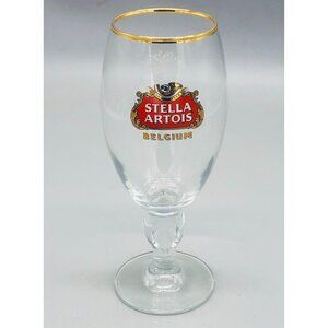 Stella Artois Belgium Stemmed Beer Glassware Clear Stem Length 2" Height 8" READ